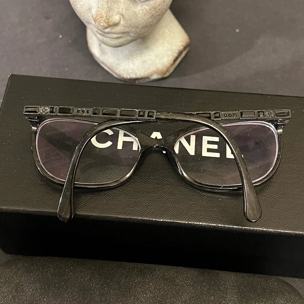 Chanel Women's Swarovski Jeweled Eyeglasses 3305 B c.1443 54mm Sparkle Black GUC